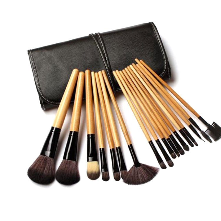 Ensemble de pinceaux de maquillage Pinceau à poudre libre Outil de maquillage, 15 PCS / Ensemble Noir, 15 PCS / Ensemble Couleur Bois, 18 PCS / Ensemble Couleur Bois