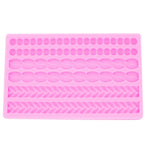 Moule en silicone pour gâteau en fondant tressé torsadé perlé, rose, gris
