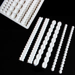Moule en silicone pour gâteau en fondant tressé torsadé perlé, rose, gris