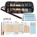 Ensemble d'outils de poterie couteau de sculpture argile pierre bricolage, 22 en 1, 24 en 1, 27 en 1, 32 en 1