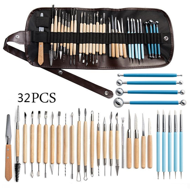 Ensemble d'outils de poterie couteau de sculpture argile pierre bricolage, 22 en 1, 24 en 1, 27 en 1, 32 en 1