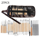 Ensemble d'outils de poterie couteau de sculpture argile pierre bricolage, 22 en 1, 24 en 1, 27 en 1, 32 en 1