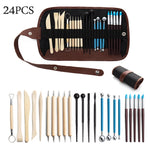 Ensemble d'outils de poterie couteau de sculpture argile pierre bricolage, 22 en 1, 24 en 1, 27 en 1, 32 en 1
