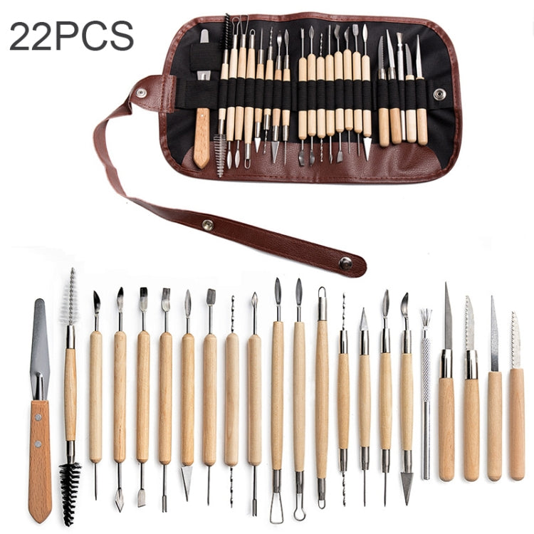 Ensemble d'outils de poterie couteau de sculpture argile pierre bricolage, 22 en 1, 24 en 1, 27 en 1, 32 en 1