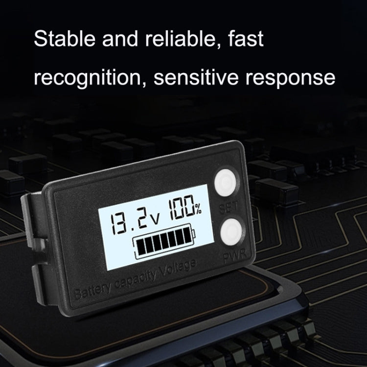 Afficheur numérique étanche LCD pour batterie au plomb lithium à deux fils, voltmètre, 8-100 V (blanc), 8-100 V (bleu), 8-72 V (blanc), 8-72 V (bleu)