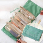 Trousse de Toilette Portable Imperméable en Maille 4-en-1 pour Femmes, Rouge, Vert, Noir, Violet, Kaki, Rose Cerise