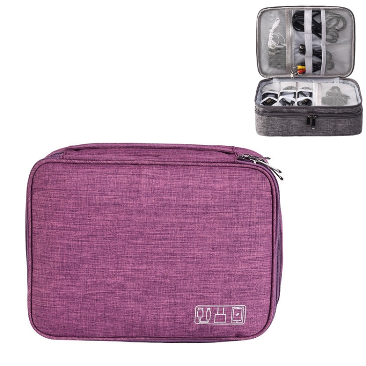 Sac de rangement multifonctionnel pour câble d'alimentation d'écouteurs électroniques numériques 5 pouces, violet, noir, rouge vin, gris foncé, vert, bleu lac
