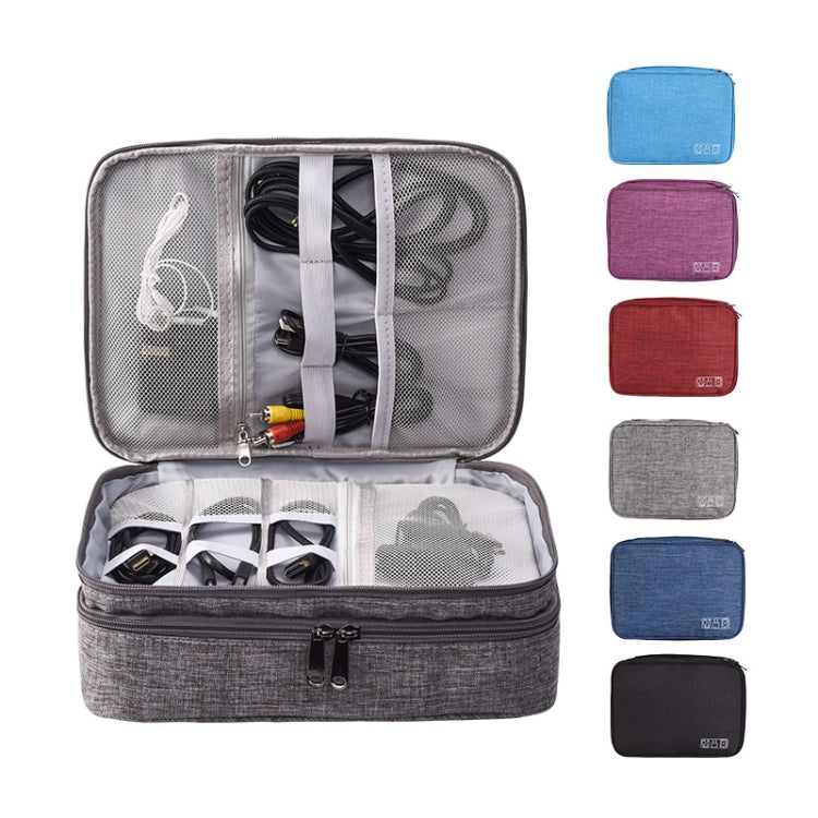 Sac de rangement multifonctionnel pour câble d'alimentation d'écouteurs électroniques numériques 5 pouces, violet, noir, rouge vin, gris foncé, vert, bleu lac