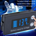 Voltmètre numérique à deux lignes pour batterie au plomb lithium, compteur de charge, couleur : rouge, vert, bleu, blanc, rouge + température, vert + température, bleu + température, blanc + température