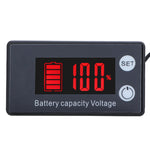 Voltmètre numérique à deux lignes pour batterie au plomb lithium, compteur de charge, couleur : rouge, vert, bleu, blanc, rouge + température, vert + température, bleu + température, blanc + température