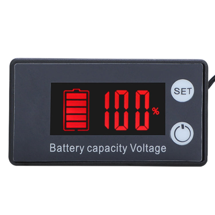 Voltmètre numérique à deux lignes pour batterie au plomb lithium, compteur de charge, couleur : rouge, vert, bleu, blanc, rouge + température, vert + température, bleu + température, blanc + température