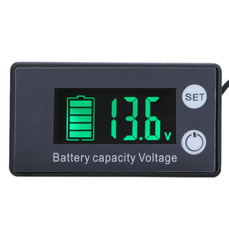 Voltmètre numérique à deux lignes pour batterie au plomb lithium, compteur de charge, couleur : rouge, vert, bleu, blanc, rouge + température, vert + température, bleu + température, blanc + température