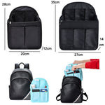 Sac de rangement pour cartable, insert pour sac à dos d'ordinateur, Petit Noir, Petit Rose, Petit Bleu clair, Petit Oiseau de feu bleu, Petit Gris, Petite Rayure rose, Petite Rayure marine, Petit Bleu, Petit Marine, Grand Noir, Grand Bleu clair