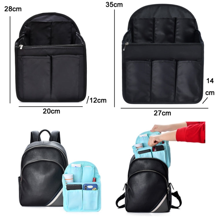 Sac de rangement pour cartable, insert pour sac à dos d'ordinateur, Petit Noir, Petit Rose, Petit Bleu clair, Petit Oiseau de feu bleu, Petit Gris, Petite Rayure rose, Petite Rayure marine, Petit Bleu, Petit Marine, Grand Noir, Grand Bleu clair