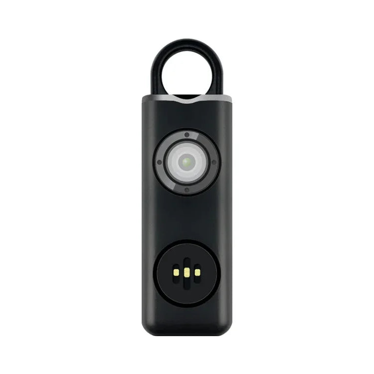 Porte-clés anti-loup rechargeable pour étudiante, blanc et noir, avec alarme anti-loup.