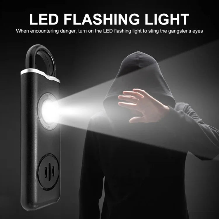 Porte-clés anti-loup rechargeable pour étudiante, blanc et noir, avec alarme anti-loup.