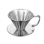 Filtre à café double couche en acier inoxydable à verser, Taille :, Petite