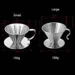 Filtre à café double couche en acier inoxydable à verser, Taille :, Petite