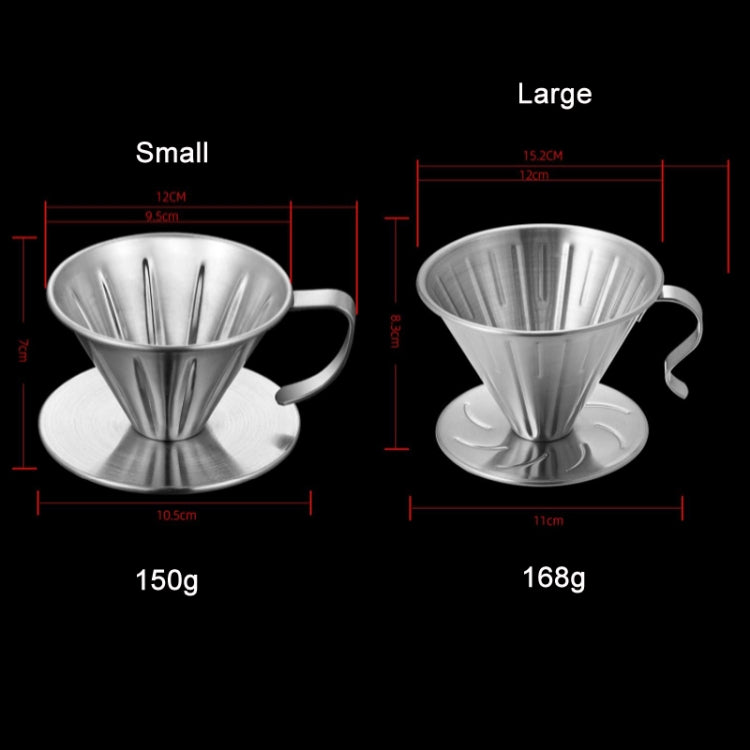 Filtre à café double couche en acier inoxydable à verser, Taille :, Petite