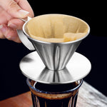 Filtre à café double couche en acier inoxydable à verser, Taille :, Petite