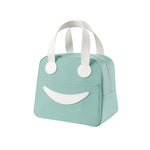 Sac Déjeuner Smile avec Poignées en Cuir, Taille : S (Vert), S (Vert), S (Rose), S (Gris), S (Bleu Marine), S (Jaune), L (Vert), L (Rose), L (Gris), L (Bleu Marine), L (Jaune)