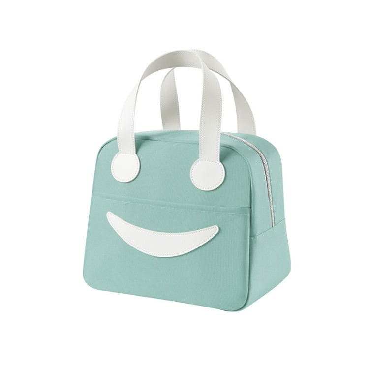 Sac Déjeuner Smile avec Poignées en Cuir, Taille : S (Vert), S (Vert), S (Rose), S (Gris), S (Bleu Marine), S (Jaune), L (Vert), L (Rose), L (Gris), L (Bleu Marine), L (Jaune)