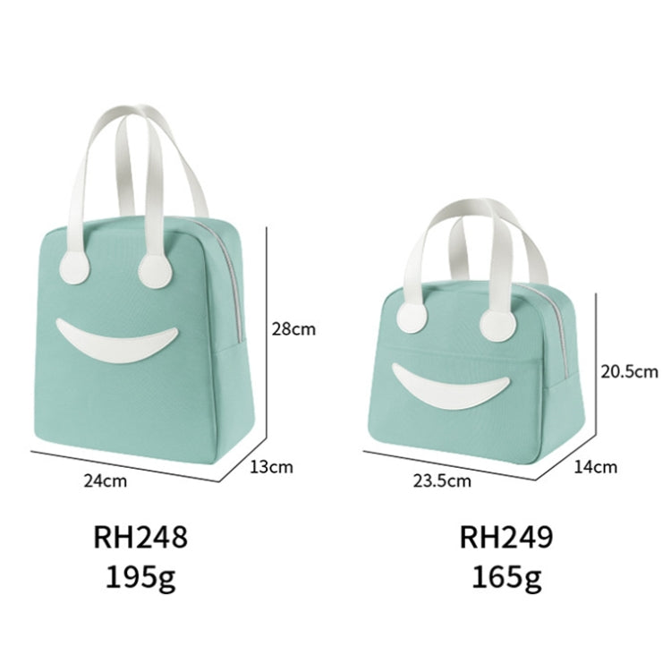 Sac Déjeuner Smile avec Poignées en Cuir, Taille : S (Vert), S (Vert), S (Rose), S (Gris), S (Bleu Marine), S (Jaune), L (Vert), L (Rose), L (Gris), L (Bleu Marine), L (Jaune)