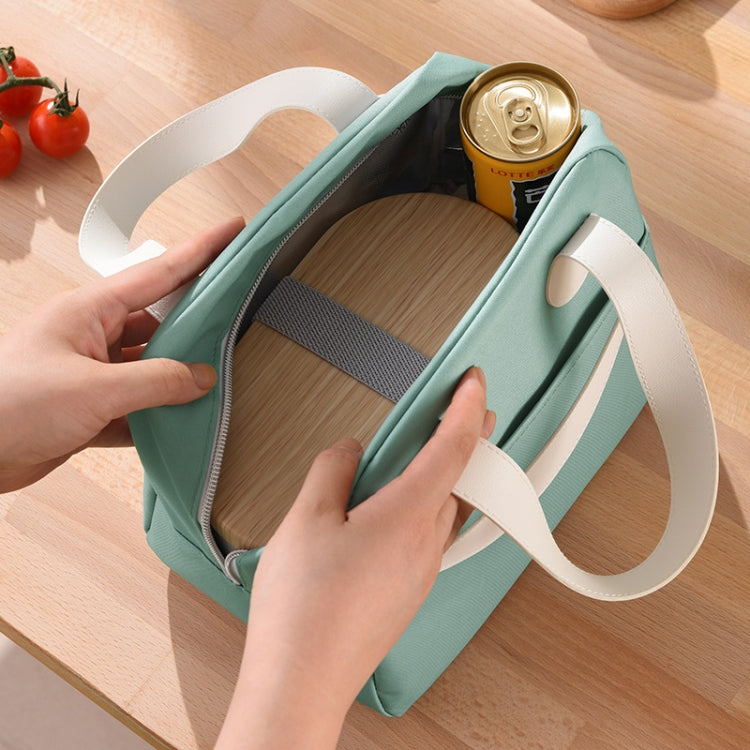 Sac Déjeuner Smile avec Poignées en Cuir, Taille : S (Vert), S (Vert), S (Rose), S (Gris), S (Bleu Marine), S (Jaune), L (Vert), L (Rose), L (Gris), L (Bleu Marine), L (Jaune)