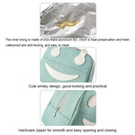 Sac Déjeuner Smile avec Poignées en Cuir, Taille : S (Vert), S (Vert), S (Rose), S (Gris), S (Bleu Marine), S (Jaune), L (Vert), L (Rose), L (Gris), L (Bleu Marine), L (Jaune)