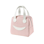 Sac Déjeuner Smile avec Poignées en Cuir, Taille : S (Vert), S (Vert), S (Rose), S (Gris), S (Bleu Marine), S (Jaune), L (Vert), L (Rose), L (Gris), L (Bleu Marine), L (Jaune)