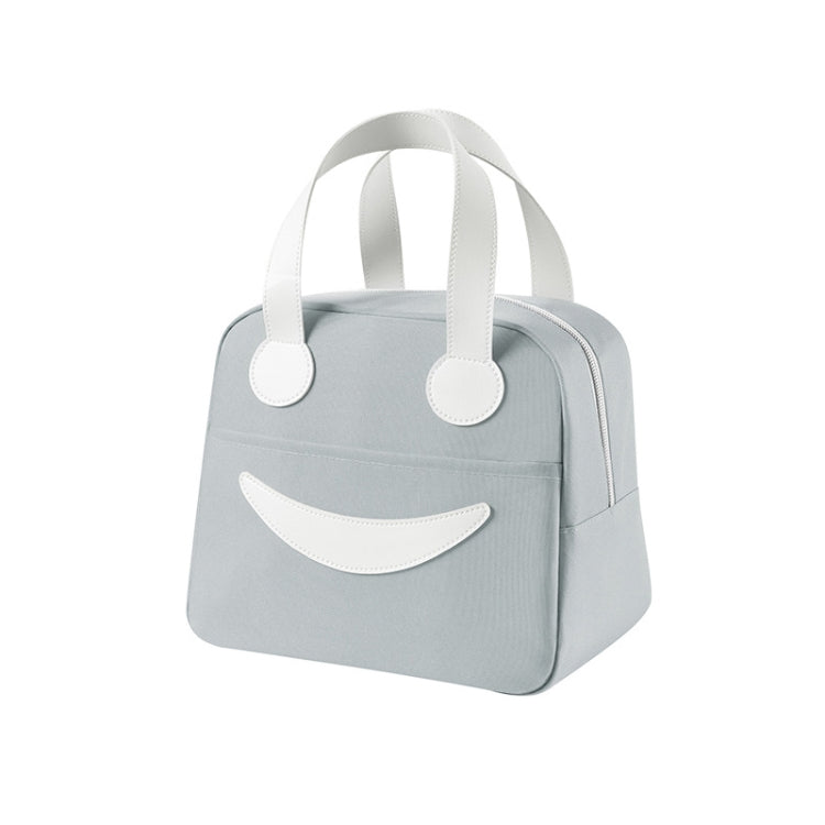 Sac Déjeuner Smile avec Poignées en Cuir, Taille : S (Vert), S (Vert), S (Rose), S (Gris), S (Bleu Marine), S (Jaune), L (Vert), L (Rose), L (Gris), L (Bleu Marine), L (Jaune)