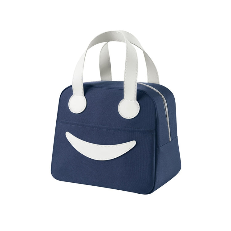 Sac Déjeuner Smile avec Poignées en Cuir, Taille : S (Vert), S (Vert), S (Rose), S (Gris), S (Bleu Marine), S (Jaune), L (Vert), L (Rose), L (Gris), L (Bleu Marine), L (Jaune)