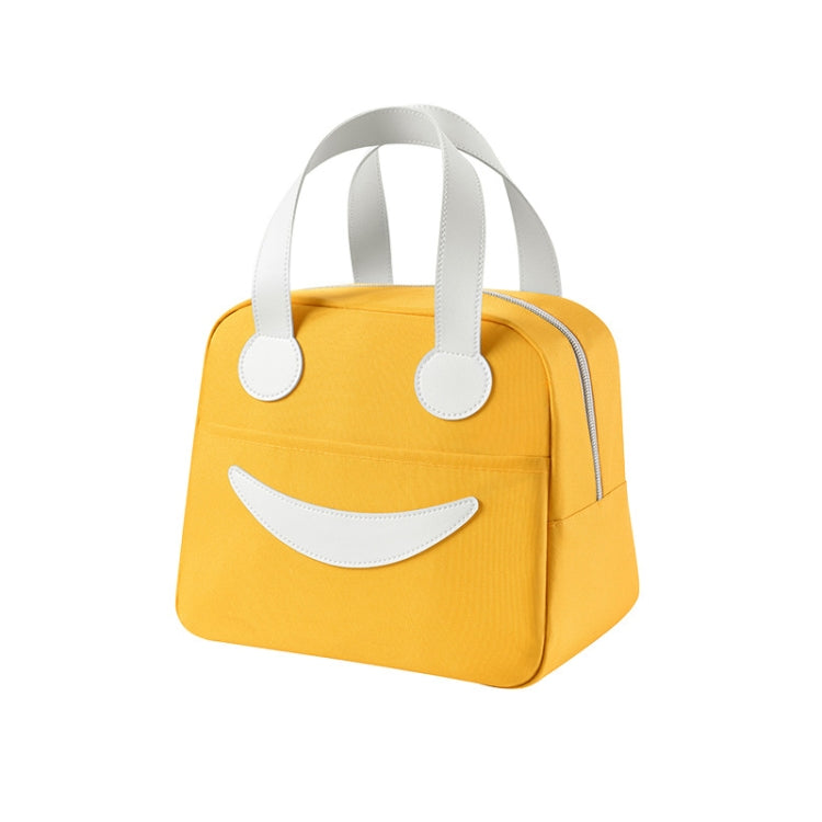Sac Déjeuner Smile avec Poignées en Cuir, Taille : S (Vert), S (Vert), S (Rose), S (Gris), S (Bleu Marine), S (Jaune), L (Vert), L (Rose), L (Gris), L (Bleu Marine), L (Jaune)