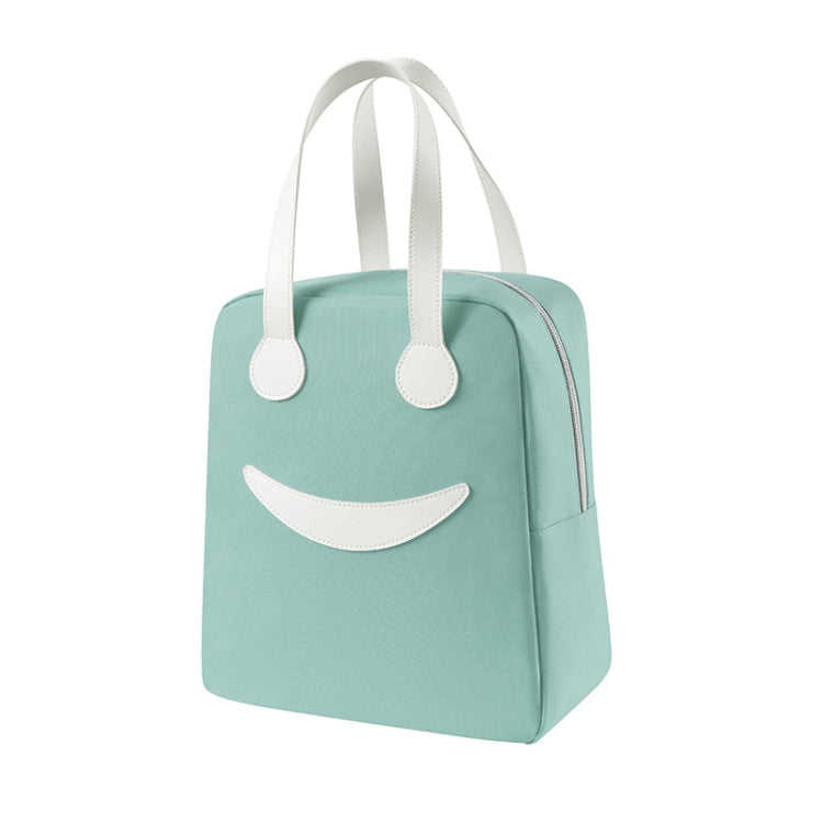 Sac Déjeuner Smile avec Poignées en Cuir, Taille : S (Vert), S (Vert), S (Rose), S (Gris), S (Bleu Marine), S (Jaune), L (Vert), L (Rose), L (Gris), L (Bleu Marine), L (Jaune)