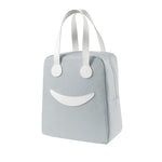 Sac Déjeuner Smile avec Poignées en Cuir, Taille : S (Vert), S (Vert), S (Rose), S (Gris), S (Bleu Marine), S (Jaune), L (Vert), L (Rose), L (Gris), L (Bleu Marine), L (Jaune)