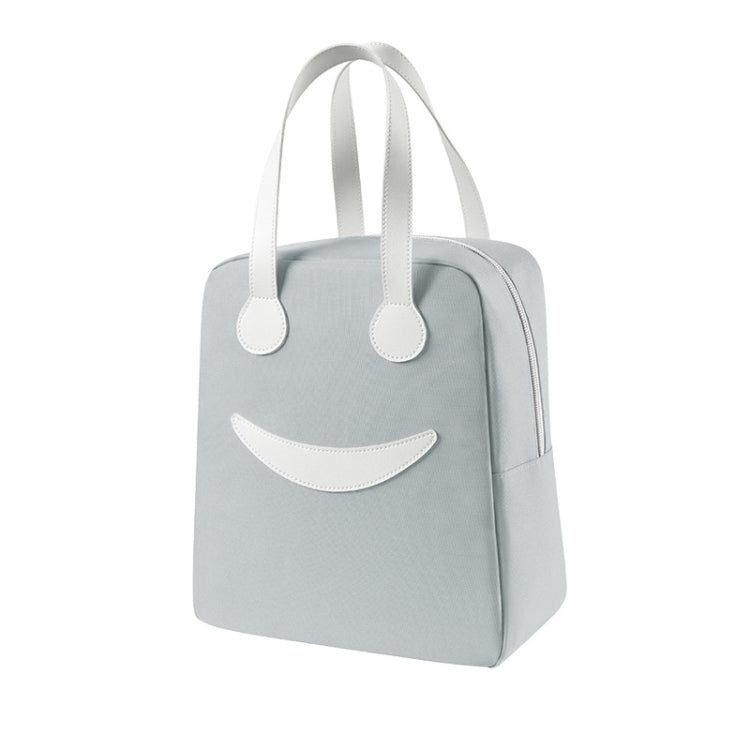 Sac Déjeuner Smile avec Poignées en Cuir, Taille : S (Vert), S (Vert), S (Rose), S (Gris), S (Bleu Marine), S (Jaune), L (Vert), L (Rose), L (Gris), L (Bleu Marine), L (Jaune)