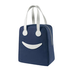 Sac Déjeuner Smile avec Poignées en Cuir, Taille : S (Vert), S (Vert), S (Rose), S (Gris), S (Bleu Marine), S (Jaune), L (Vert), L (Rose), L (Gris), L (Bleu Marine), L (Jaune)