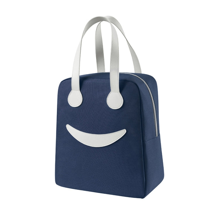 Sac Déjeuner Smile avec Poignées en Cuir, Taille : S (Vert), S (Vert), S (Rose), S (Gris), S (Bleu Marine), S (Jaune), L (Vert), L (Rose), L (Gris), L (Bleu Marine), L (Jaune)