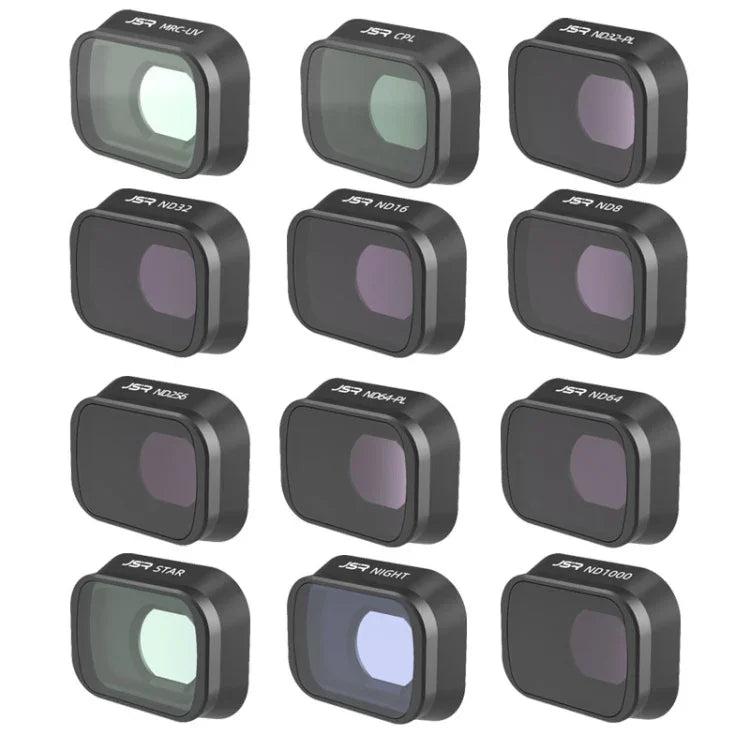 Filtres JUNESTAR pour DJI Mini 3 Pro,Modèle :, MCUV JSR-1663-01, CPL JSR-1663-02, ND8 JSR-1663-03, ND16 JSR-1663-04, ND32 JSR-1663-05, ND64 JSR-1663-06, ND256 JSR-1663-07, ND1000 JSR-1663-08, ND8PL JSR-1663-09, ND16PL JSR-1663-10, ND32PL JSR-1663-11
