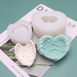 Moule en silicone ailes d'ange en forme de cœur pour pâtisserie, crème glacée, bougie, aromathérapie, G, P