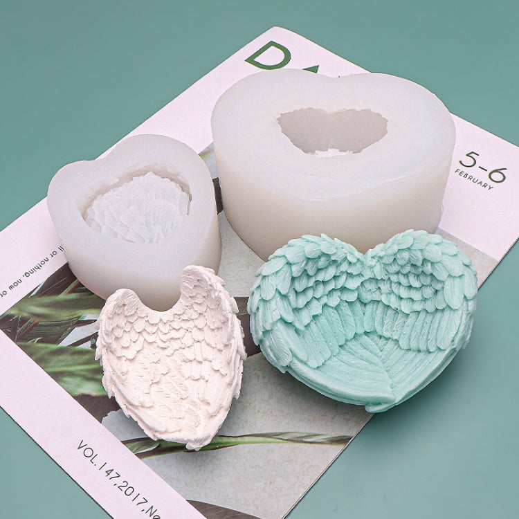 Moule en silicone ailes d'ange en forme de cœur pour pâtisserie, crème glacée, bougie, aromathérapie, G, P