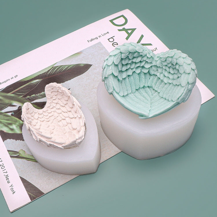 Moule en silicone ailes d'ange en forme de cœur pour pâtisserie, crème glacée, bougie, aromathérapie, G, P