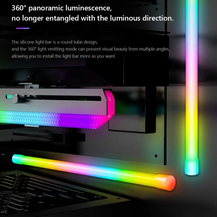 Barre lumineuse ARGB pour boîtier, bande LED décorative en silicone pour ordinateur, Y360 rond