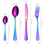 Lot de 4 couverts à steak occidentaux en acier inoxydable, couleurs véritables, doré, or rose, multicolore, noir