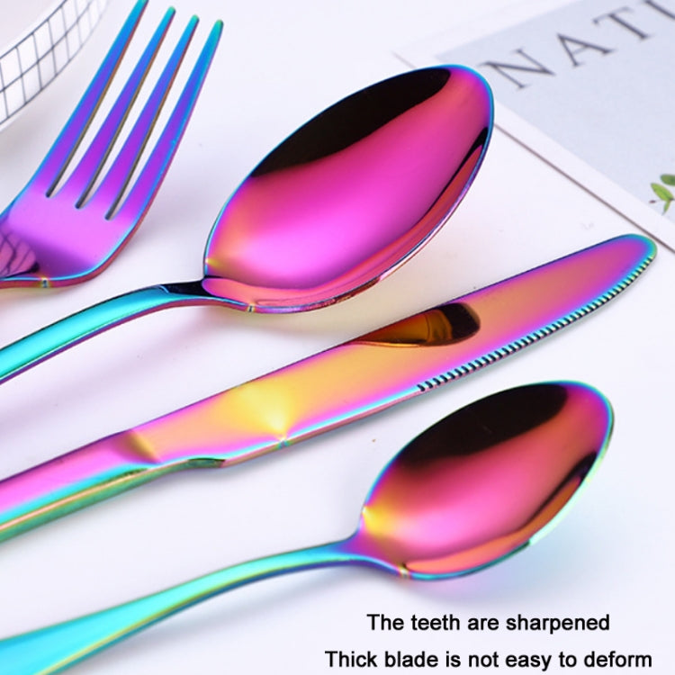 Lot de 4 couverts à steak occidentaux en acier inoxydable, couleurs véritables, doré, or rose, multicolore, noir
