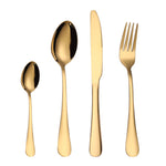 Lot de 4 couverts à steak occidentaux en acier inoxydable, couleurs véritables, doré, or rose, multicolore, noir