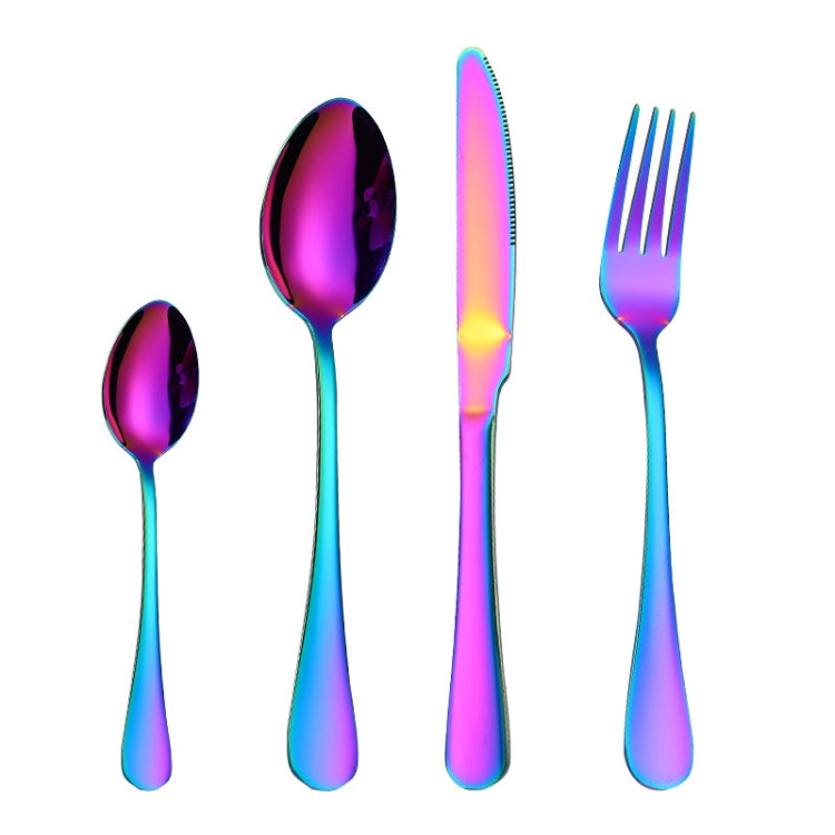 Lot de 4 couverts à steak occidentaux en acier inoxydable, couleurs véritables, doré, or rose, multicolore, noir