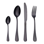 Lot de 4 couverts à steak occidentaux en acier inoxydable, couleurs véritables, doré, or rose, multicolore, noir