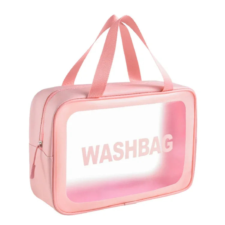 Trousse de toilette portable transparente en PVC, taille : L (rose), L (noir), L (blanc), M (rose), M (noir), M (blanc), S (rose), S (noir), S (blanc)
