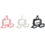 Trousse de toilette portable transparente en PVC, taille : L (rose), L (noir), L (blanc), M (rose), M (noir), M (blanc), S (rose), S (noir), S (blanc)